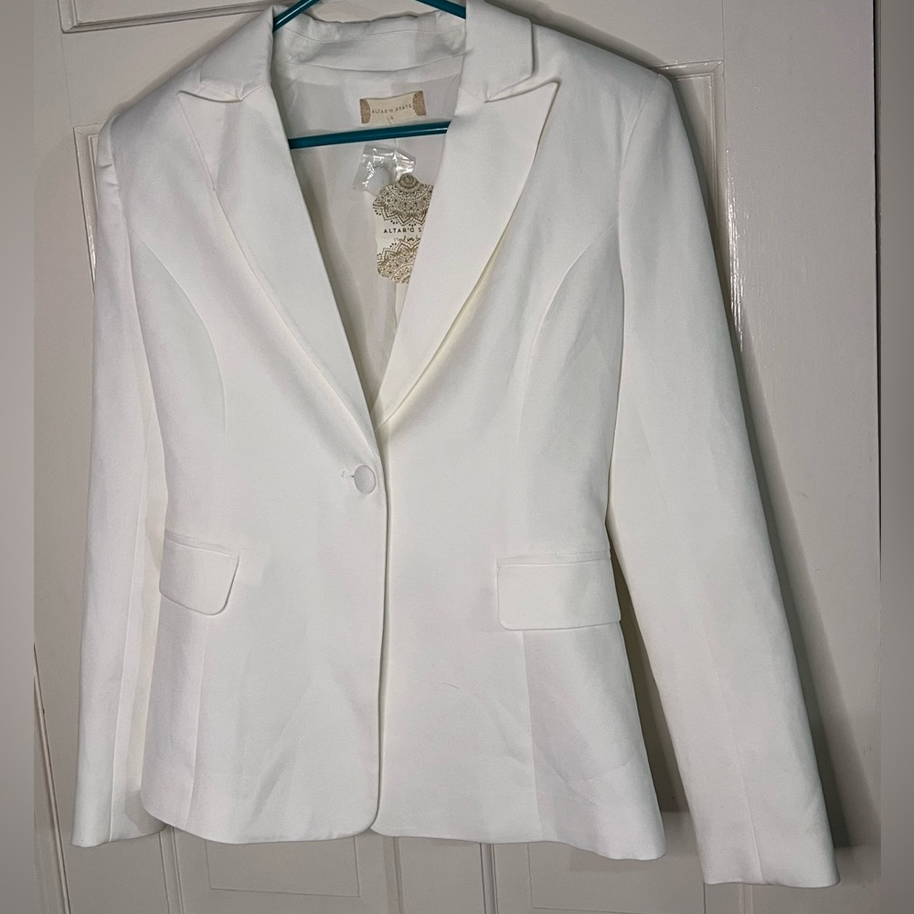 Altar'd State White Single-Button Tailored Blazer